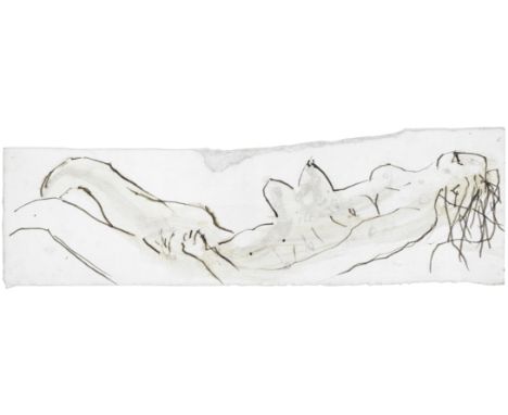 Roger Hilton (British, 1911-1975)Reclining Nude pen and ink and wash on paper10 x 35.5cm (3 15/16 x 14in).Executed circa 1934