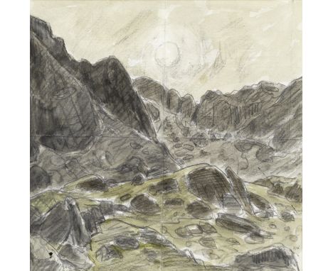 Sir Kyffin Williams R.A. (British, 1918-2006)Cwm Idwal signed with initials 'KW.' (lower right); titled 'Cwm Idwal' (on sheet