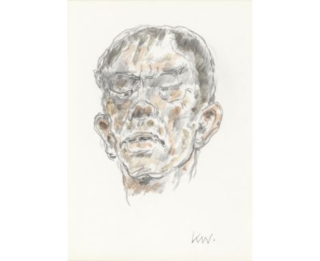 Sir Kyffin Williams R.A. (British, 1918-2006)Portrait of a Man signed with initials 'KW.' (lower right)pencil and watercolour