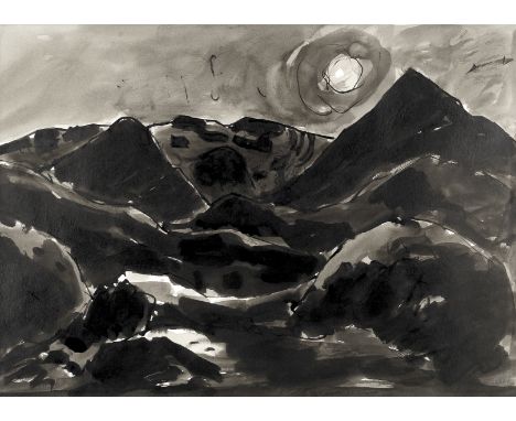 Sir Kyffin Williams R.A. (British, 1918-2006)Hills above Nant Peris signed with initials 'KW' (lower right); titled 'Hills ab