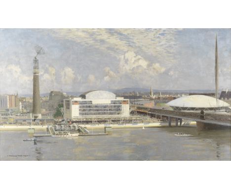 Norman Wilkinson (British, 1878-1971)The 1951 Exhibition from Shell-Mex House signed '-NORMAN WILKINSON-' (lower left)oil on 