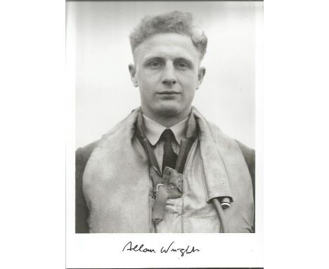 Gp. Capt. Allan Richard Wright WW2 Battle of Britain pilot signed 7 x 5 black and white portrait photo. Limited edition of 20