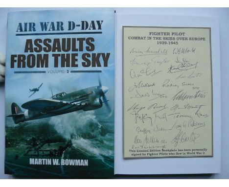 Luftwaffe and RAF WWII Veterans signed book. Assaults From The Sky - Volume 2 - Air War D Day by Martin W Bowman hard back bo