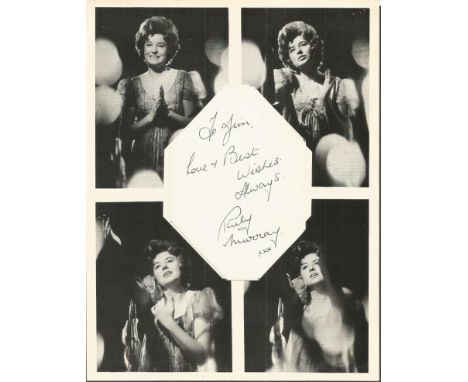 Ruby Murray signed  piece attached to 10 x 8 b/w photo, dedicated.  Good condition.  All items come with a Certificate of Aut