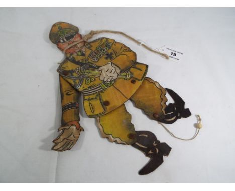 Military - a cardboard puppet of Hermann Goering 31 cm (h). Estimate £50 - £80 This lot MUST be paid for and collected, or de