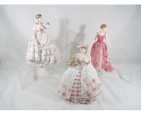 Royal Worcester - three figurines entitled 'The Fairest Rose', 'Rose' and 'Mia', all issued in limited editions, approx 22 cm