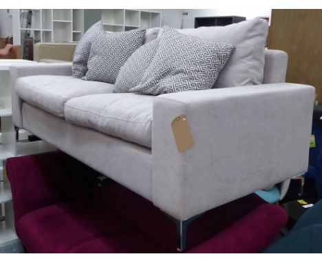 COR SOFA, grey finish with four contemporary scatter cushions, 200cm W.
