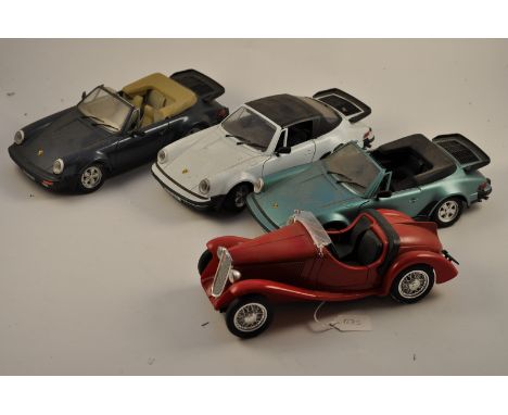 COLLECTION OF 4 POLISTIL MODELS TO INCLUDE 3 PORSCHES AND ONE FIAT 508 COPPA D'ORO SCALE 1:18 AND 1:14 FC