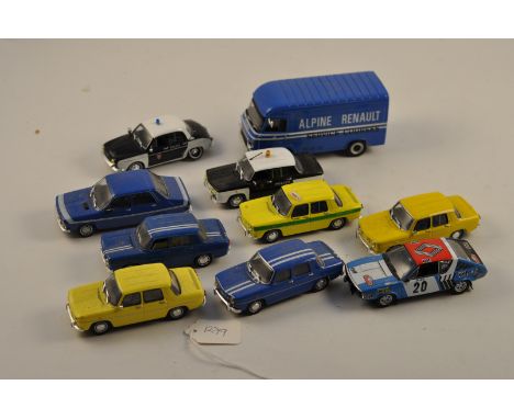 COLLECTION OF 10 ASSORTED RENAULT CARS AND VAN SCALE 1:43 FC