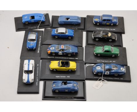 COLLECTION OF 12 ELIGOR MODEL PORSCHES ALL MOUNTED SCALE 1:43