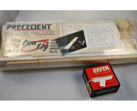 PRECEDENT FUN FLY COMET 2 MODEL PLANE KIT SEMI BUILT WITH ENYA SUPER SPORT 40 MODEL ENGINE 