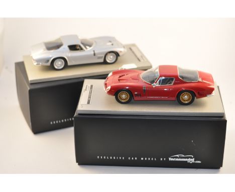 2 ECNOMODE TECHNOMODEL MYTHOS BIZZARRINI 5300 GT 1965 PORSCHES LIMITED EDITION OF 75 SCALE 1:18 FC WITH BOXES