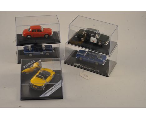 COLLECTION OF 5 MOUNTED AND BOXED RENAULTS SCALE 1:43 FC