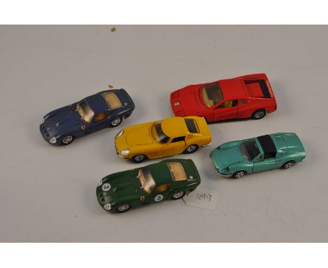 COLLECTION OF 5 MODEL FERRARIS TO INCLUDE SOLIDO AND NOREV FC