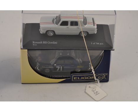 2 RENAULT GORDINIS IN PRESENTATION BOXES TO INCLUDE ELIGOR AND MINICHAMPS SCALE 1:43 VGC