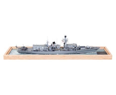 A FINELY DETAILED 1:192 SCALE WATERLINE MODEL OF THE TYPE 23 DUKE CLASS FRIGATE H.M.S. KENT, DEPICTED AS IN 2018modelled by M
