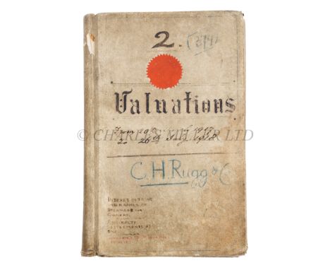 A MANUSCRIPT VALUATIONS LEDGER FOR THE LONDON SHIP BROKER C.H. RUGG &amp; CO. 1917-18with entries dated from 20 March 1917 to