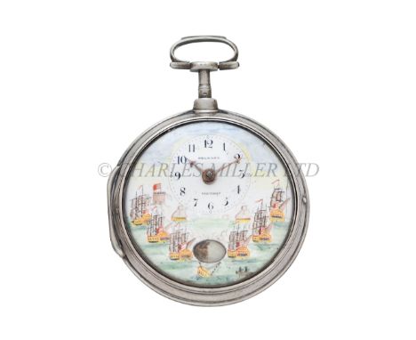 A COMMEMORATIVE AUTOMATON WATCH FOR THE BATTLE OF THE NILE, 1801the gilt brass verge movement signed John Marley, Chatham and