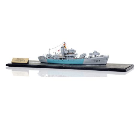A DETAILED 1:192 SCALE WATERLINE MODEL OF THE 'MILITARY'-CLASS TRAWLER H.M.S. GRENADIER, ORIGINALLY BUILT BY COOK, WELTON &am