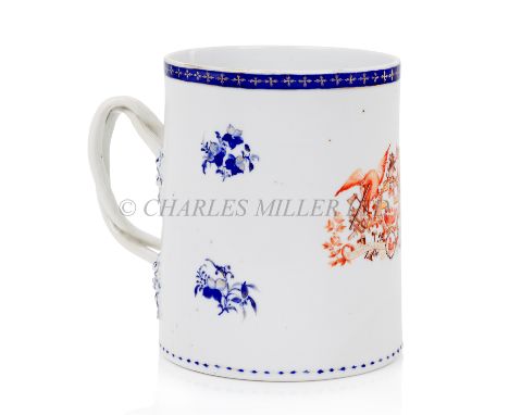 A RARE CHINESE EXPORT PORCELAIN ARMORIAL MUG FROM THE QIANLONG PERIOD, FOR THE WORSHIPFUL COMPANY OF SHIPWRIGHTS, CIRCA 1795p