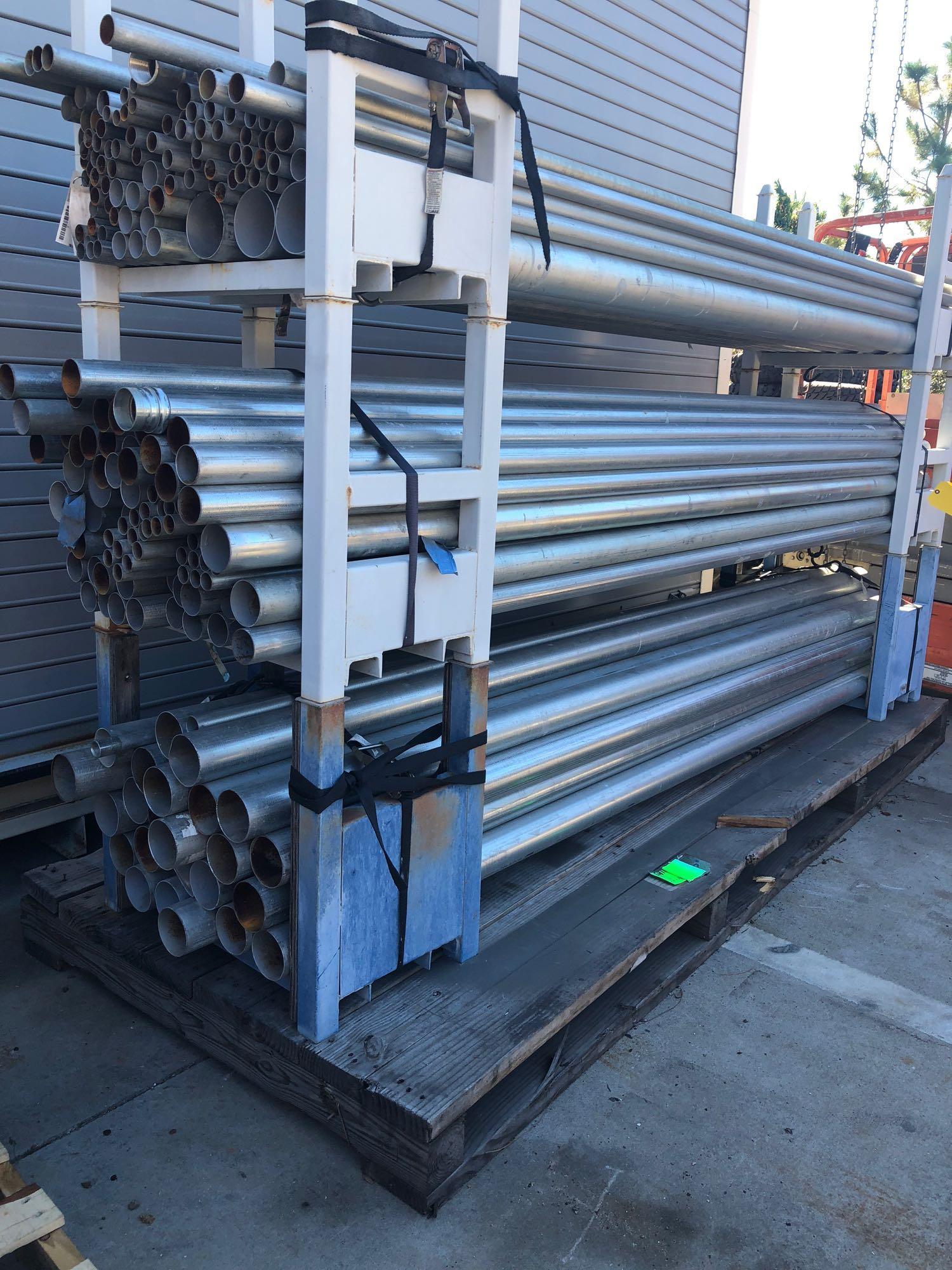 ASSORTED UNUSED CONDUIT PIPES & RACK
