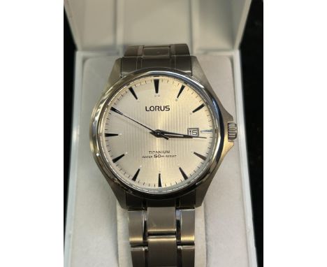 Lorus titanium wristwatch with date app at 3 o clock 
