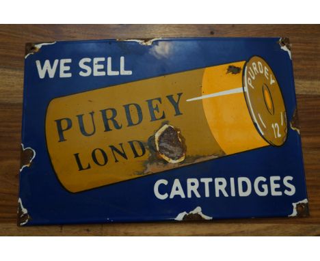 Enamel sign Purdey cartridges London 