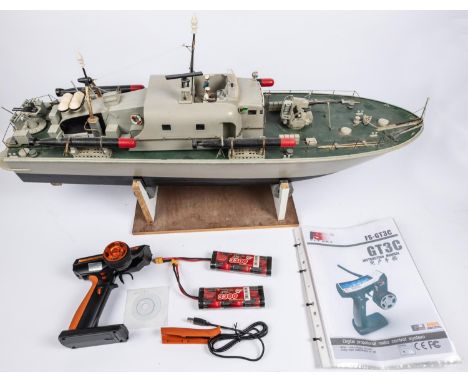An impressive 'Perkasa' Torpedo Boat. Fitted with twin shafts, propellers and rudders, with working light and radar. Complete