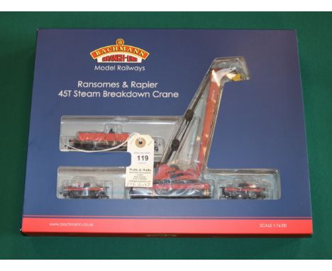 Bachmann Branch-Line Model Railways. Ransomes &amp; Rapier 45T Steam Breakdown Crane set (38-803). R.S. 1097' 45 BR Signal Re