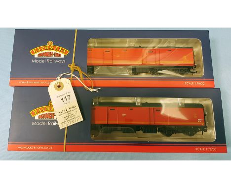 2x Bachmann Branch-Line Model Railways BR MK1 POT Coaches. A TPO Stowage Van Royal Mail TPO red (39-765) and a TPO red (EWS) 