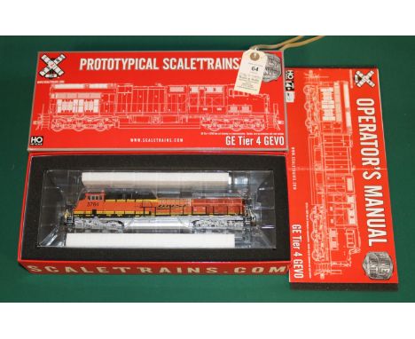 An HO Gauge Scale Trains 'Rivet Counter' series (3764) BNSF Railroad GE Tier 4 GEVO ET44C4 Co-Co diesel locomotive, 3764, in 