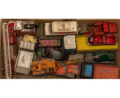 50 plus Dinky Toys for restoration or parts. Including AEC Monarch, Trojan van, RAF Pressure Refueller, Morris J van, 2x Fode