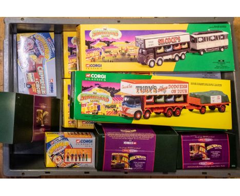 11 Corgi Classics. The Showmans Range including Foden S21 Dodgen Truck &amp; Trailer, Tuby's. Leyland Dodgem Truck &amp; Cara