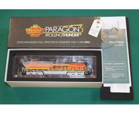 An HO Gauge Broadway Limited Imports Paragon 3 Rolling Thunder Series (5477) BNSF Railroad GE ES44AC Co-Co diesel locomotive,