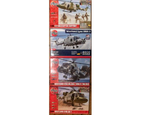 4 Airfix 1:48 scale Model Kits. All helicopters. Westland Lynx AH-7. Westland Lynx Mk.88A / HMA8 / Mk.90B. Westland Lynx HMA8