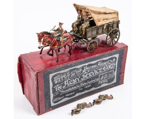 Britains No.1460 Types of the British Army, The Army Service Corps, WW1 Horse drawn Ambulance with 2 horses, 1 with rider and