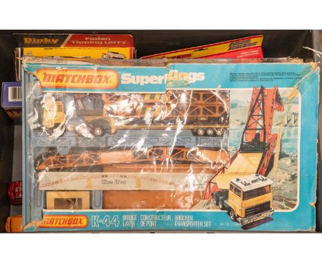 A quantity of Dinky Toys and other makes. Foden Tipping Lorry, boxed. Plus an AEC articulated tanker, Lucas Oil. Aveling Barf