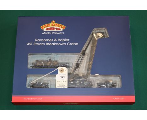 Bachmann Branch-Line Model Railways. Ransomes &amp; Rapier 45T Steam Breakdown Crane set (38-801). No.16 GWR Black. Boxed, sl