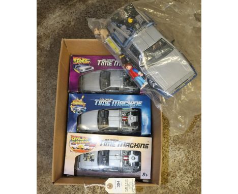 Back to the Future containing, 1:24 Scale models of the Delorean time machine from 1, 2 and 3, Each model individually boxed 