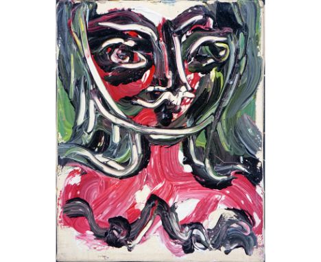 Gustavo Boldrini, Italian (1925 - 1988) Oil on canvas "Portrait Of A Woman" Signed, dated 1941 stamped en verso. Good conditi