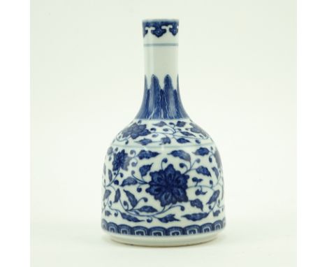 Chinese Blue and White Porcelain Long Neck Vase. Signed. Good condition. Measures 6-1/2" H. Shipping $48.00 (estimate $200-$3