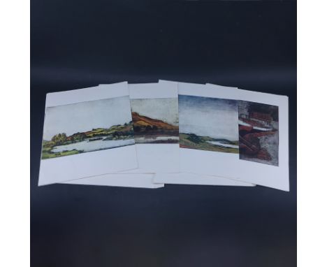 Gunter Ullrich, German (b. 1925) Portfolio of 12 color lithographs depicting various scenes of Germany. Unsigned. Wear, light