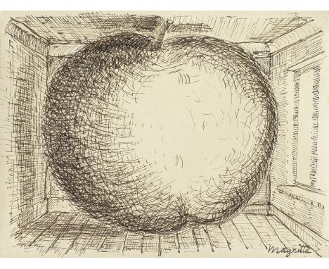 RENÉ MAGRITTE (1898-1967)La chambre d'Ecoute signed 'Magritte' (lower right)pen and black ink on paper15.5 x 20.8cm (6 1/8 x 