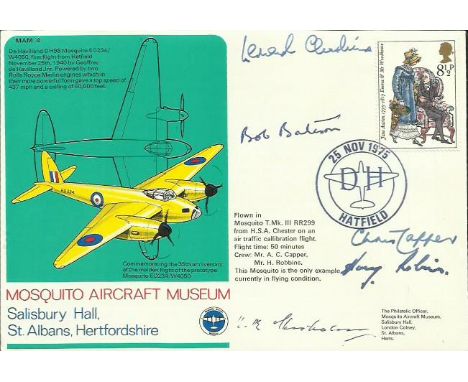 Leonard Cheshire, Bob Bateson, Air Cdre R Chisholm signed Mosquito Museum cover. Good condition   