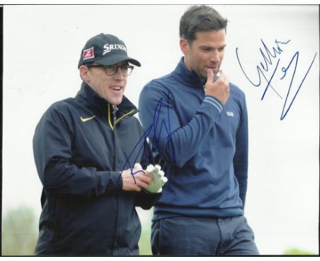 Gethin Jones & Rob Brydon Colour 8x10 photo autographed by top comedian and actor Rob Brydon and TV presenter Gethin Jones, s