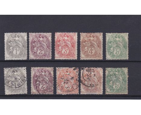 France 1900-Definitives SG288-290,292a,295, m/m and fine used, cat value £150+