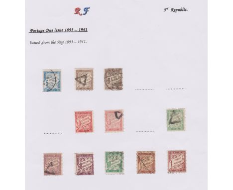 France 1908-1926-Postage due-SGD349 used 10c-SGd378 m/m 2c on 39c-SG379 m/m 40c on 50c-1927-31-postage due-SG D456 used 30c