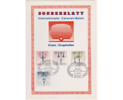 Germany 1979-Souvener page for the Int.Caravan Show Essen-cancelled 30.9.1979 Essen with caravan show cachet cancels on SG B5