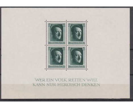 Germany 1937-Hilter's Culture Fund-SG MS 635 u/m 6+19pf miniature sheet-cat value £85