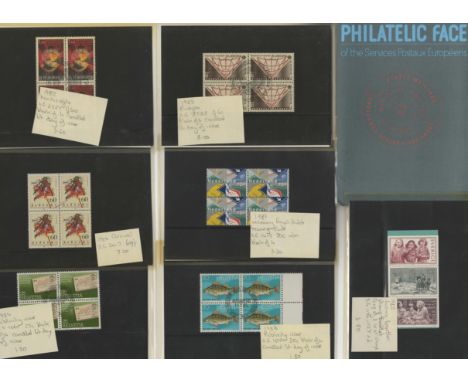 European Postal Service-Philatelic face pack 1982-84-country packs-2x French packs blocks of (4) 1st day issue-1x German pack